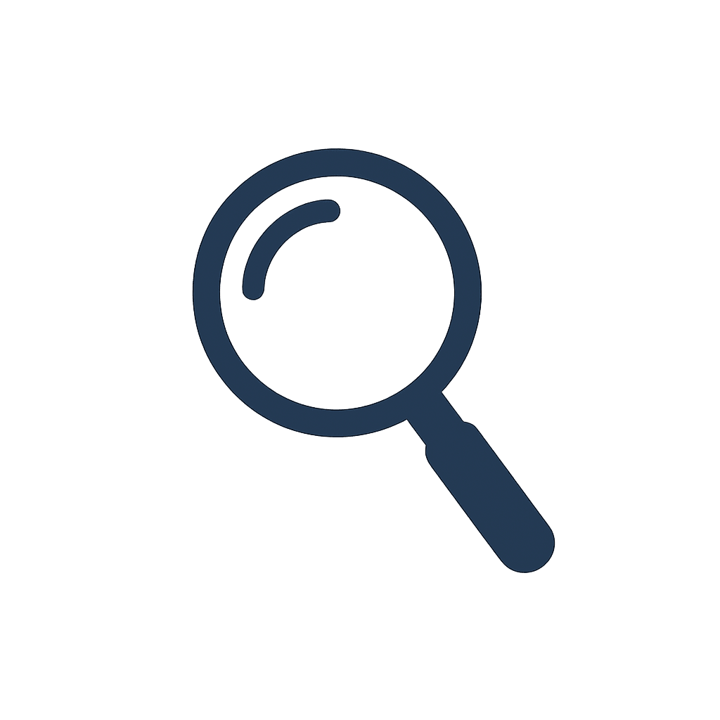 Vergrootglas icoon voor het zoeken naar een vakman via Werkie